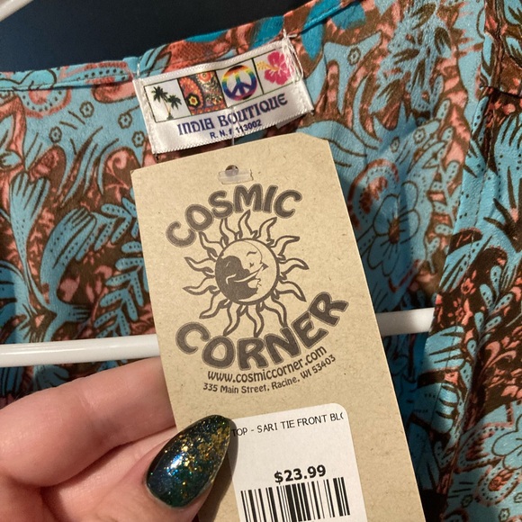 Blue and orangeish/pink fly away/wrap size large - Picture 2 of 6